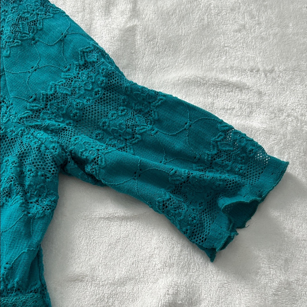 Rabbit Rabbit Rabbit Teal Long Sleeve Women’s Dress Size 10 - Picture 4 of 5
